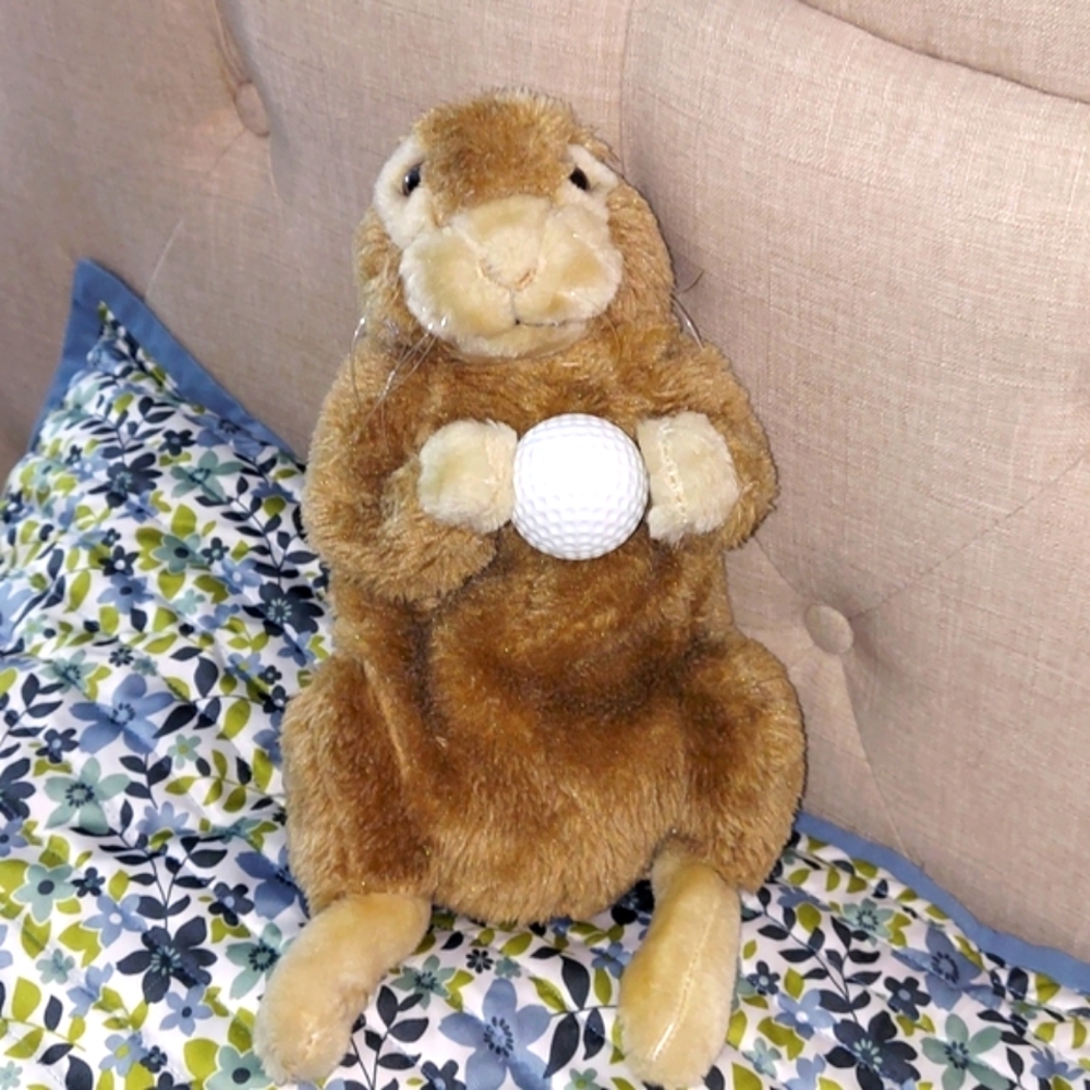 Vintage Gopher Plush Golf Club Head Cover Driver Fairway Wood Clubs